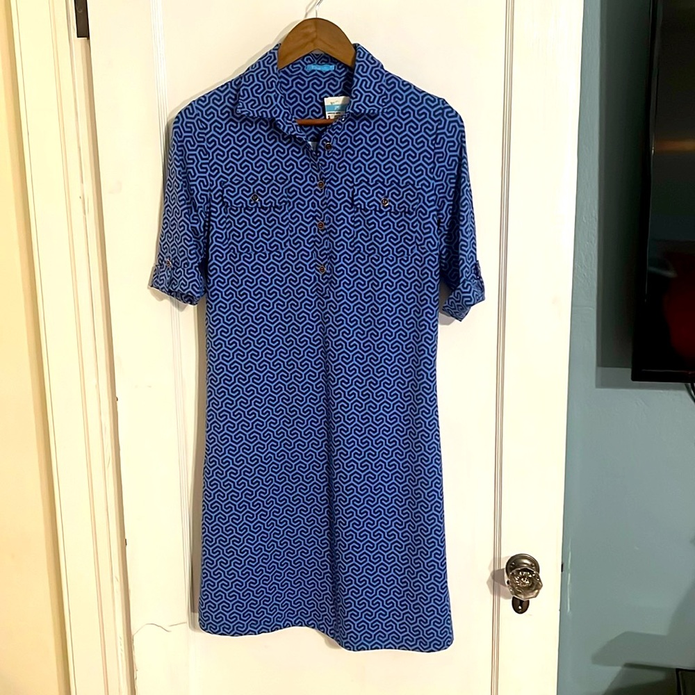 NWT J. McLaughlin Small “Lawrence Dress” in Honeycomb/Navy